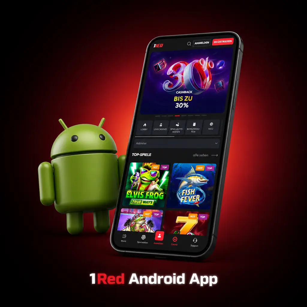 1Red Android App – Kostenloser Download für mobile Sportwetten und Casino-Spiele auf Android